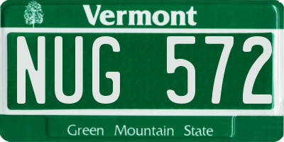 VT license plate NUG572