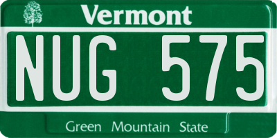 VT license plate NUG575