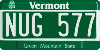 VT license plate NUG577