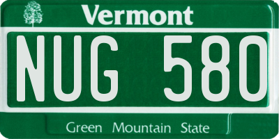 VT license plate NUG580