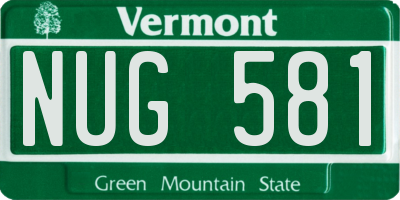 VT license plate NUG581
