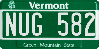 VT license plate NUG582