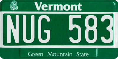 VT license plate NUG583