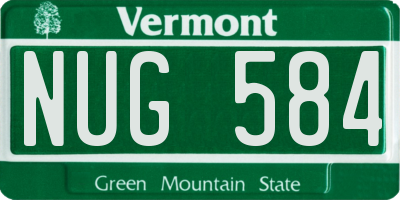VT license plate NUG584