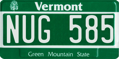 VT license plate NUG585