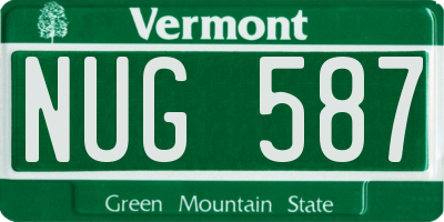 VT license plate NUG587