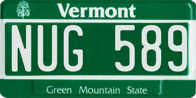VT license plate NUG589