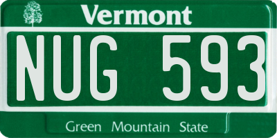 VT license plate NUG593