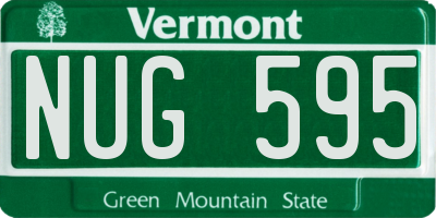 VT license plate NUG595