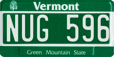 VT license plate NUG596