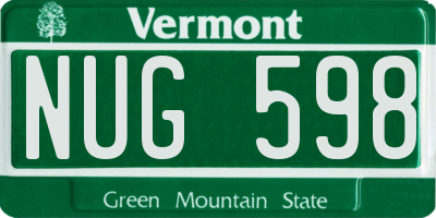 VT license plate NUG598