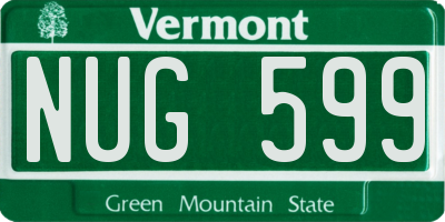 VT license plate NUG599