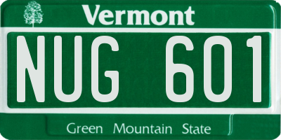VT license plate NUG601