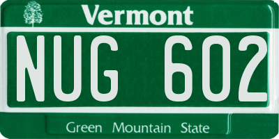 VT license plate NUG602