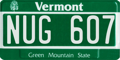VT license plate NUG607