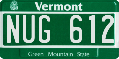 VT license plate NUG612