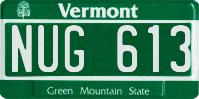 VT license plate NUG613