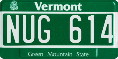 VT license plate NUG614