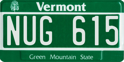 VT license plate NUG615