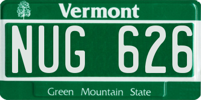 VT license plate NUG626