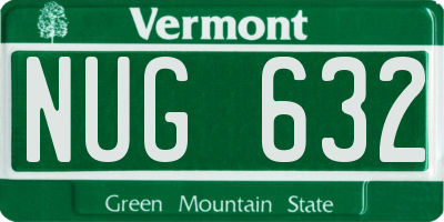 VT license plate NUG632