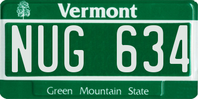 VT license plate NUG634