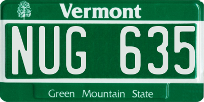 VT license plate NUG635
