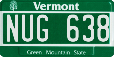 VT license plate NUG638
