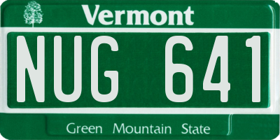 VT license plate NUG641