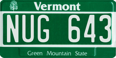 VT license plate NUG643