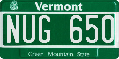 VT license plate NUG650