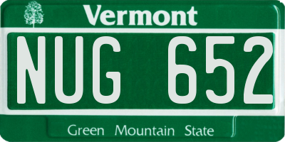 VT license plate NUG652