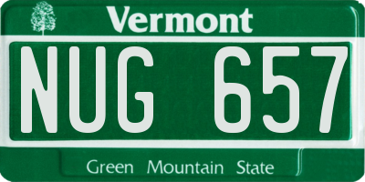 VT license plate NUG657