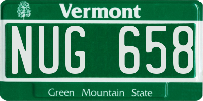 VT license plate NUG658
