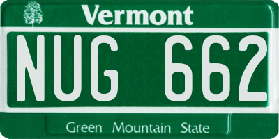 VT license plate NUG662
