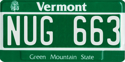 VT license plate NUG663