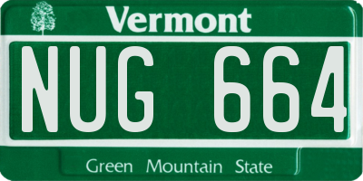 VT license plate NUG664