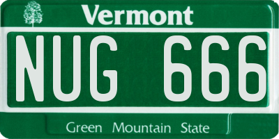 VT license plate NUG666