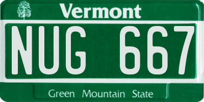VT license plate NUG667