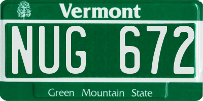 VT license plate NUG672