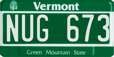 VT license plate NUG673