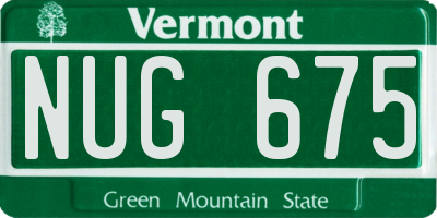 VT license plate NUG675