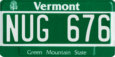 VT license plate NUG676