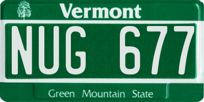 VT license plate NUG677