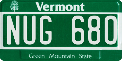 VT license plate NUG680