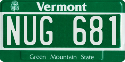 VT license plate NUG681