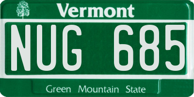VT license plate NUG685