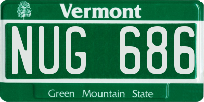 VT license plate NUG686