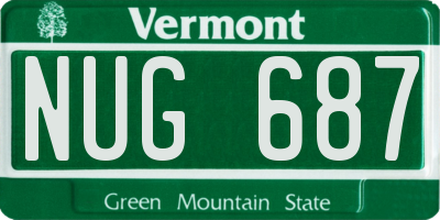VT license plate NUG687