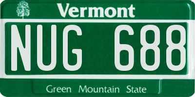 VT license plate NUG688